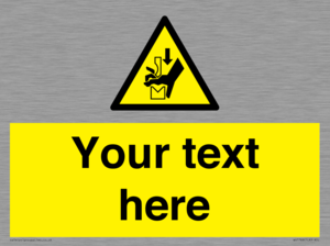 Custom warning hand crushing between press brake tool